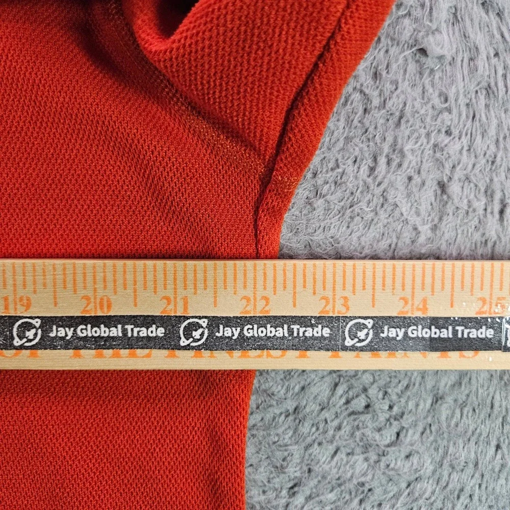The North Face Mens‎ Orange Waffle Knit Quarter Zip Pullover Sweater Size Medium